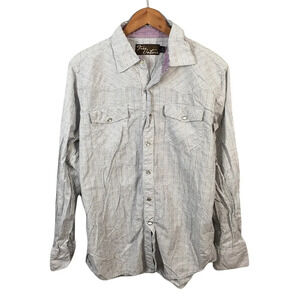 BF810 Mens FREE NATURE Striped Western Pearl Snap Cowboy Button Shirt L